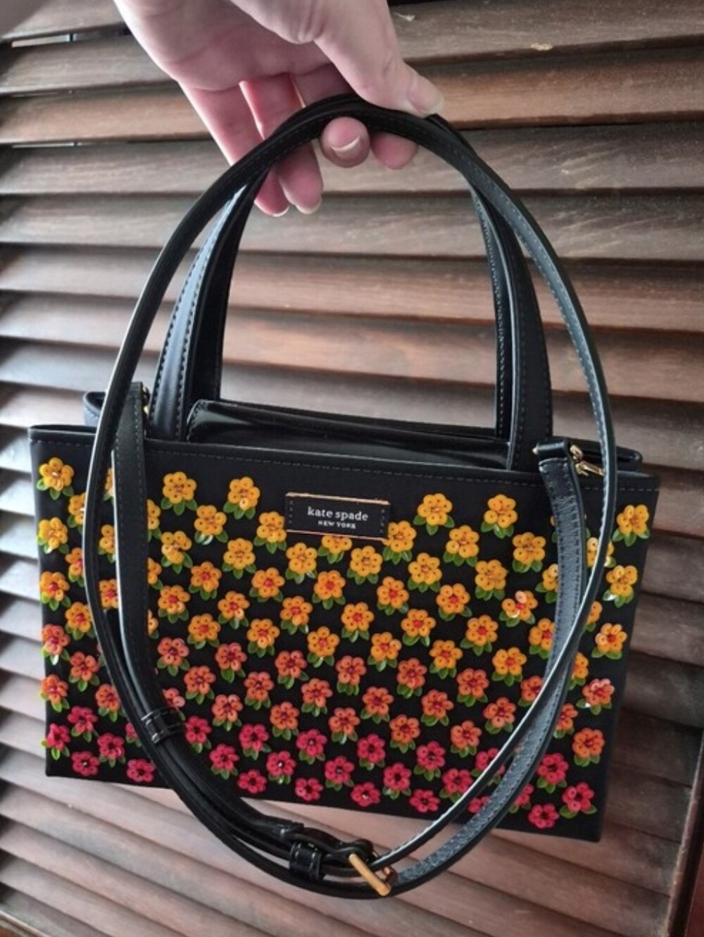 NWOT kate spade Sam Icon Floral Embellished Nylon Small Tote With Dust Bag